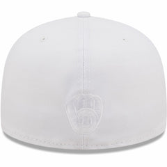 Milwaukee Brewers White on White 59FIFTY Fitted Hat | New Era