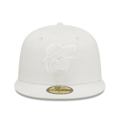 Baltimore Orioles White on White 59FIFTY Fitted Hat | New Era