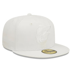 Baltimore Orioles White on White 59FIFTY Fitted Hat | New Era