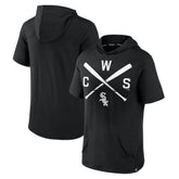 Chicago White Sox Iconic Rebel Short Sleeve Hooded Top - Black