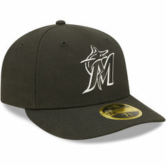 Miami Marlins Black & White Low Profile 59FIFTY Fitted Hat | New Era