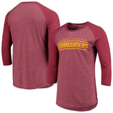 Washington Commanders Majestic Threads Wordmark 3/4-Sleeve Raglan Tri-Blend T-Shirt - Burgundy on sale