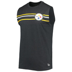 Pittsburgh Steelers New Era Brushed Sleeveless Tank Top - Black sale