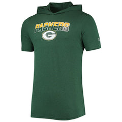 Green Bay Packers New Era Team Brushed Hoodie T-Shirt - Heathered Green for sale