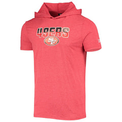 San Francisco 49ers New Era Team Brushed Hoodie T-Shirt - Heathered Red discount