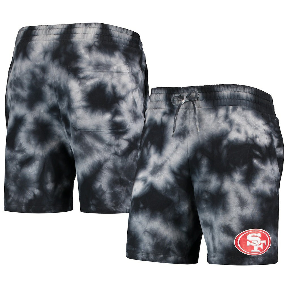 San Francisco 49ers New Era Tie-Dye Shorts - Black on sale