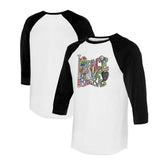 Arizona Diamondbacks Tiny Turnip Women's Peace Love Baseball 3/4-Sleeve Raglan T-Shirt - White/Black