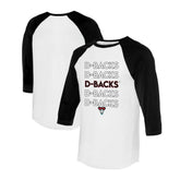 Arizona Diamondbacks Tiny Turnip Women's Stacked 3/4-Sleeve Raglan T-Shirt - White/Black