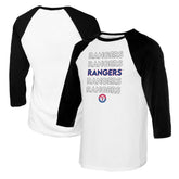 Texas Rangers Tiny Turnip Women's Stacked 3/4-Sleeve Raglan T-Shirt - White/Black