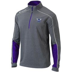 Charlotte Hornets Omni-Wick Shotgun 2.0 Quarter-Zip Pullover Top - Heathered Gray/Purple | Columbia for sale