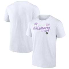 Columbus Blue Jackets NHL Hockey Fights Cancer T-Shirt White
