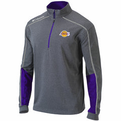 Los Angeles Lakers Omni-Wick Shotgun 2.0 Quarter-Zip Pullover Top - Heathered Gray/Purple | Columbia sale