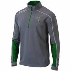 Milwaukee Bucks Omni-Wick Shotgun 2.0 Quarter-Zip Pullover Top - Heathered Gray/Green | Columbia sale