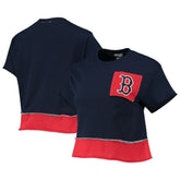 Boston Red Sox Refried Apparel Women's Cropped T-Shirt - Navy