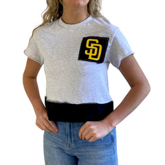 San Diego Padres Refried Apparel Women's Cropped T-Shirt - Gray