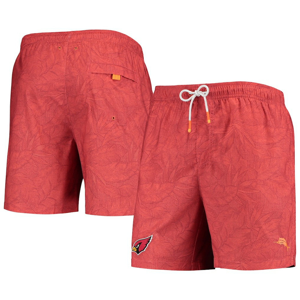 Arizona Cardinals Team Naples Layered Leaves Swim Trunks - Cardinal online