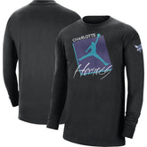 Charlotte Hornets Jordan Brand Courtside Max 90 Vintage Wash Statement Edition Long Sleeve T-Shirt - Black online