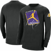 Los Angeles Lakers Jordan Brand Courtside Max 90 Vintage Wash Statement Edition Long Sleeve T-Shirt - Black outlet