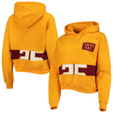 Washington Commanders Refried Apparel Women's Cropped Pullover Hoodie - Gold for sale