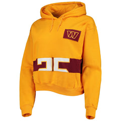 Washington Commanders Refried Apparel Women's Cropped Pullover Hoodie - Gold for sale