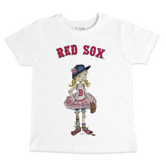 Boston Red Sox Tiny Turnip Youth Baseball Babes T-Shirt - White