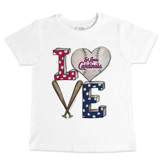 St. Louis Cardinals Tiny Turnip Youth Baseball Love T-Shirt - White