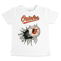Baltimore Orioles Tiny Turnip Youth Baseball Tear T-Shirt - White