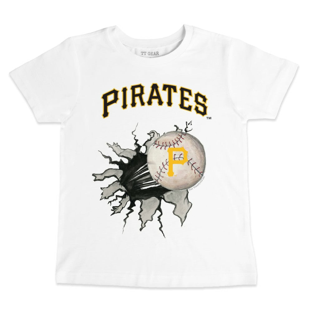 Pittsburgh Pirates Tiny Turnip Youth Baseball Tear T-Shirt - White