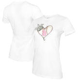 San Diego Padres Tiny Turnip Women's Baseball Tiara Heart T-Shirt - White