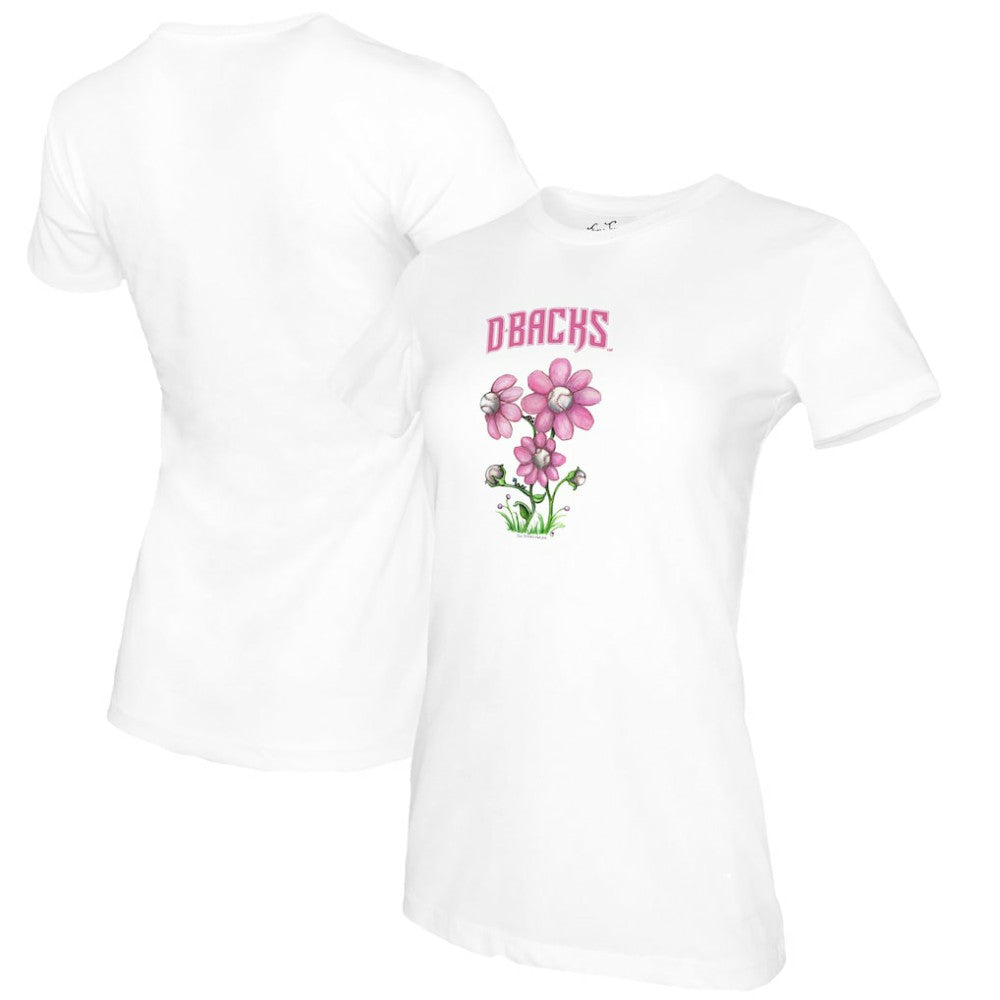 Arizona Diamondbacks Tiny Turnip Women's Blooming Baseballs T-Shirt - White