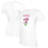 San Diego Padres Tiny Turnip Women's Blooming Baseballs T-Shirt - White
