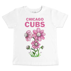 Chicago Cubs Tiny Turnip Youth Blooming Baseballs T-Shirt - White