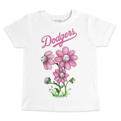 Los Angeles Dodgers Tiny Turnip Youth Blooming Baseballs T-Shirt - White