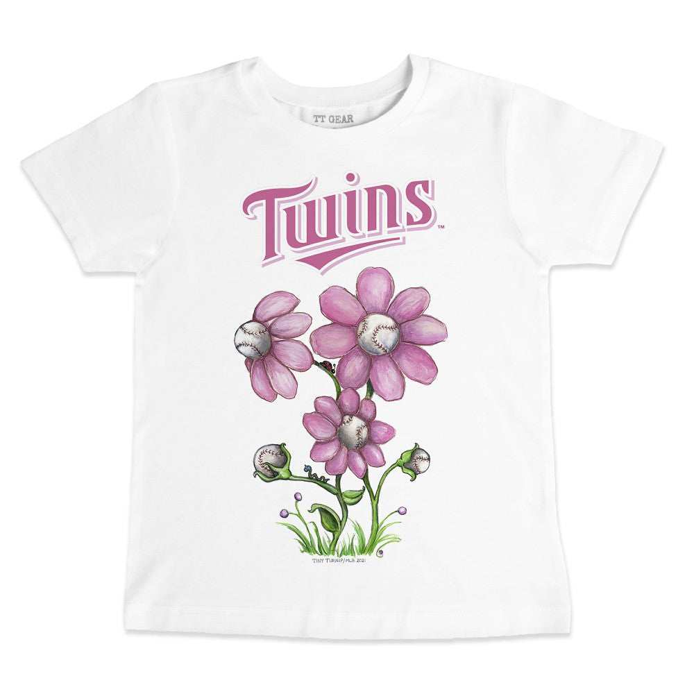 Minnesota Twins Tiny Turnip Youth Blooming Baseballs T-Shirt - White