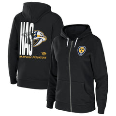 Nashville Predators WEAR by Erin Andrews Women's Sponge Fleece Full-Zip Hoodie Black