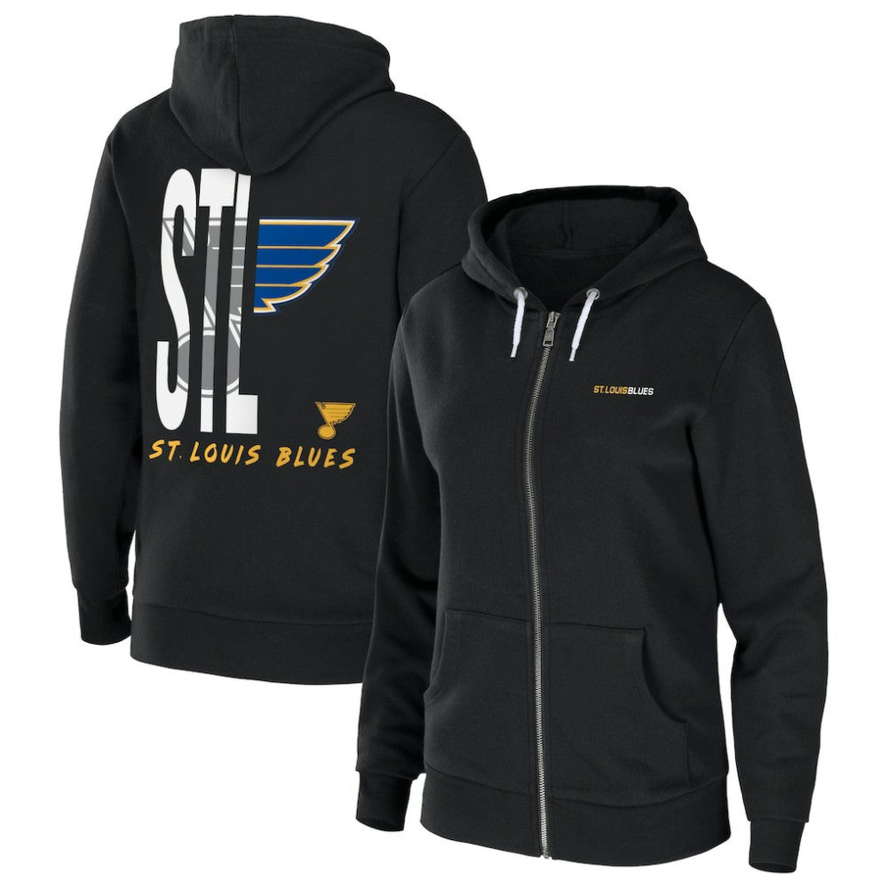 St. Louis Blues WEAR by Erin Andrews Women's Sponge Fleece Full-Zip Hoodie Black