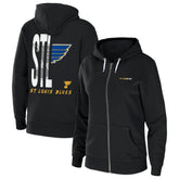St. Louis Blues WEAR by Erin Andrews Women's Sponge Fleece Full-Zip Hoodie Black