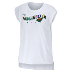 Minnesota Wild WEAR by Erin Andrews Women's Greetings From Muscle T-Shirt White