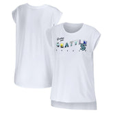 Seattle Kraken WEAR by Erin Andrews Women's Greetings From Muscle T-Shirt White