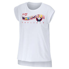 Washington Capitals WEAR by Erin Andrews Women's Greetings From Muscle T-Shirt White