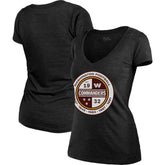 Washington Commanders Majestic Threads Women's Bling Tri-Blend V-Neck T-Shirt - Heathered Black cheap