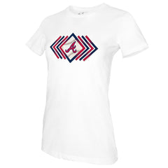 Atlanta Braves Tiny Turnip Women's Prism Arrows T-Shirt - White