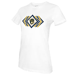 Milwaukee Brewers Tiny Turnip Women's Prism Arrows T-Shirt - White