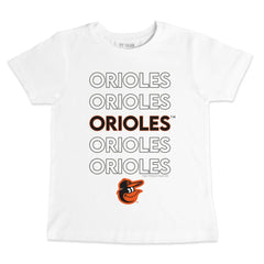 Baltimore Orioles Tiny Turnip Youth Stacked T-Shirt - White