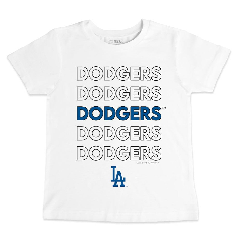 Los Angeles Dodgers Tiny Turnip Youth Stacked T-Shirt - White