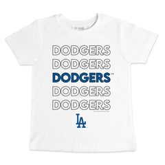 Los Angeles Dodgers Tiny Turnip Youth Stacked T-Shirt - White