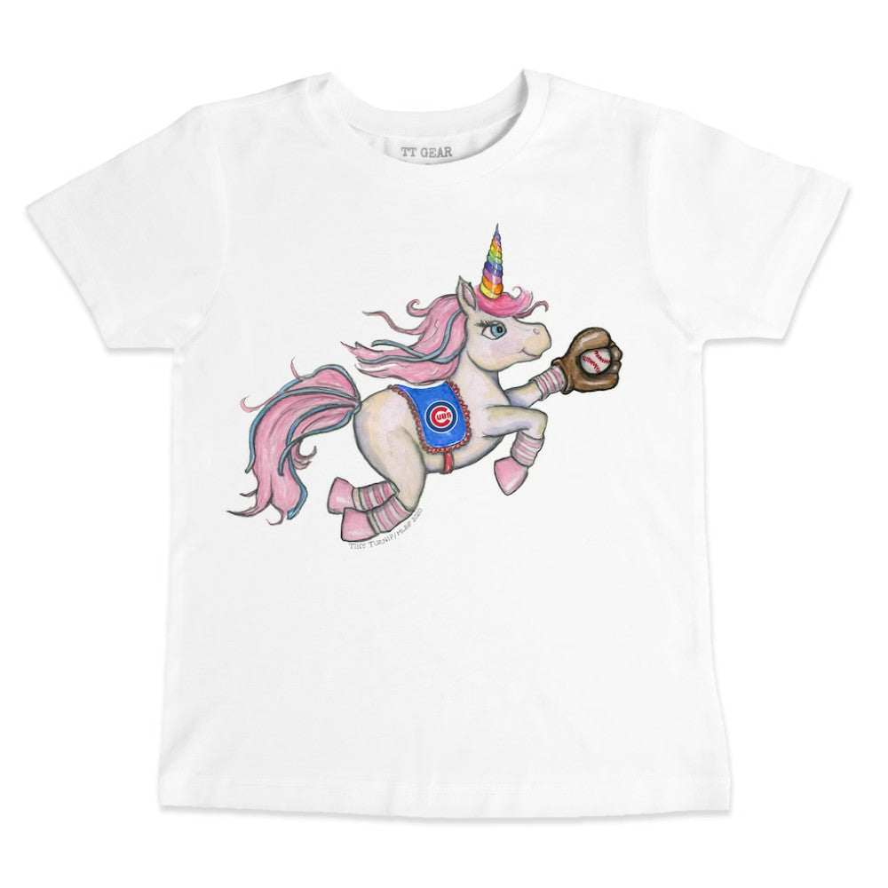 Chicago Cubs Tiny Turnip Youth Unicorn T-Shirt - White