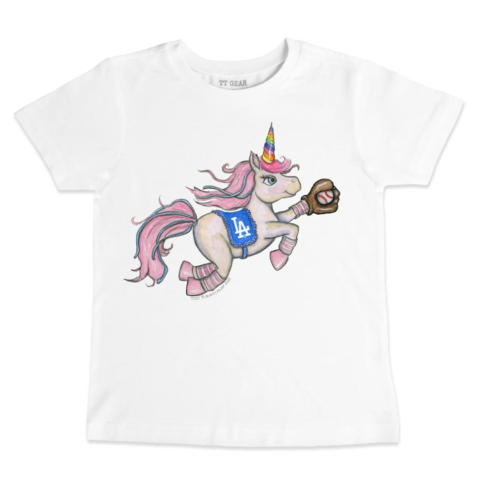 Los Angeles Dodgers Tiny Turnip Youth Unicorn T-Shirt - White