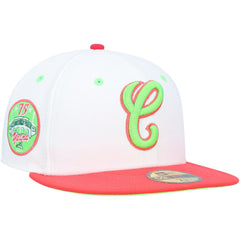 Chicago White Sox Cooperstown Collection Comiskey Park 75th Anniversary Strawberry Lolli 59FIFTY Fitted Hat - White/Coral | New Era