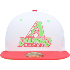 Arizona Diamondbacks 1998 Inaugural Season Strawberry Lolli 59FIFTY Fitted Hat - White/Coral | New Era